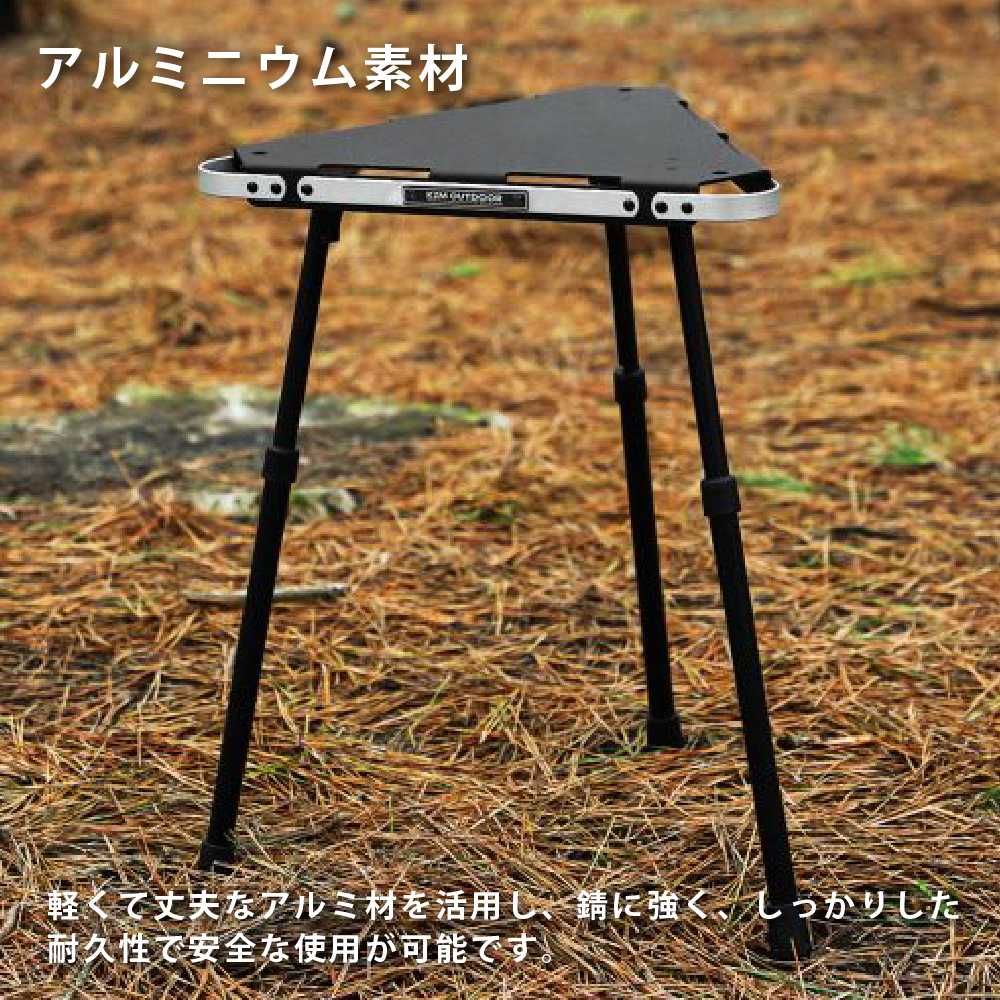 【KZM正規代理店】 KZM カズミ　ワンテーブル ETS アルミニウム素材 タワースタンド 簡単設置  高さ調整 コンパクト 収納袋付 アウトドア キャンプ 軽量 ソロキャンプ