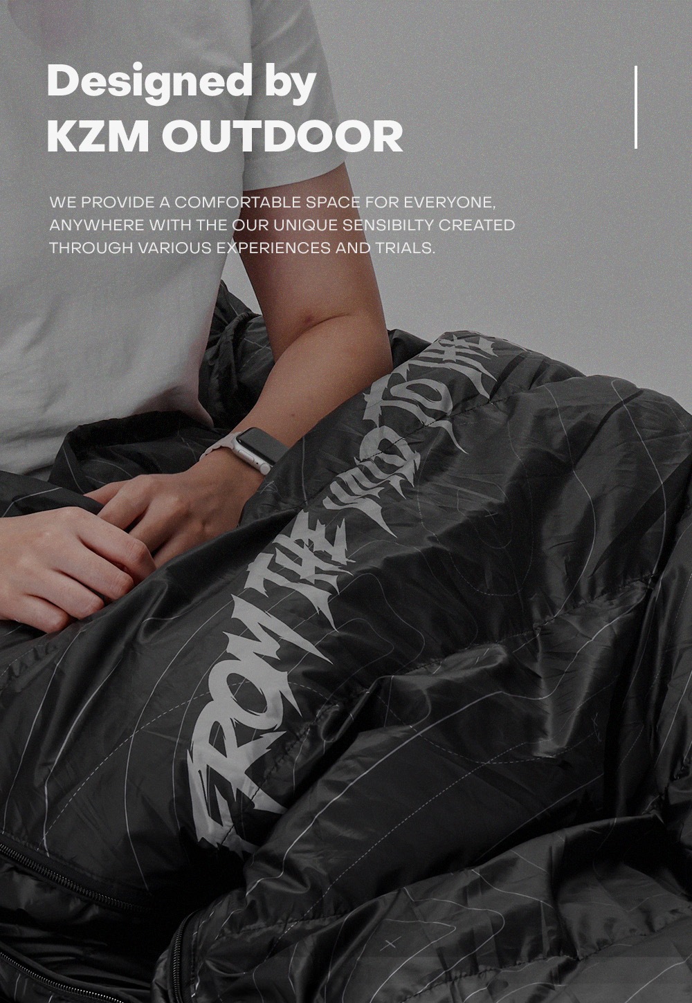 【KZM公式ストア】KZM OUTDOOR カズミ アウトドア フレアエディション ダックダウン寝袋 1000 ブラック 連結可能 寝袋 シュラフ 布団 封筒型 封筒タイプ 幅80×195cm 防水 防風 防寒 キャンプ レジャー 山登り あったかい 保温 収納袋付き 持ち運び 災害 防災 コンパクト