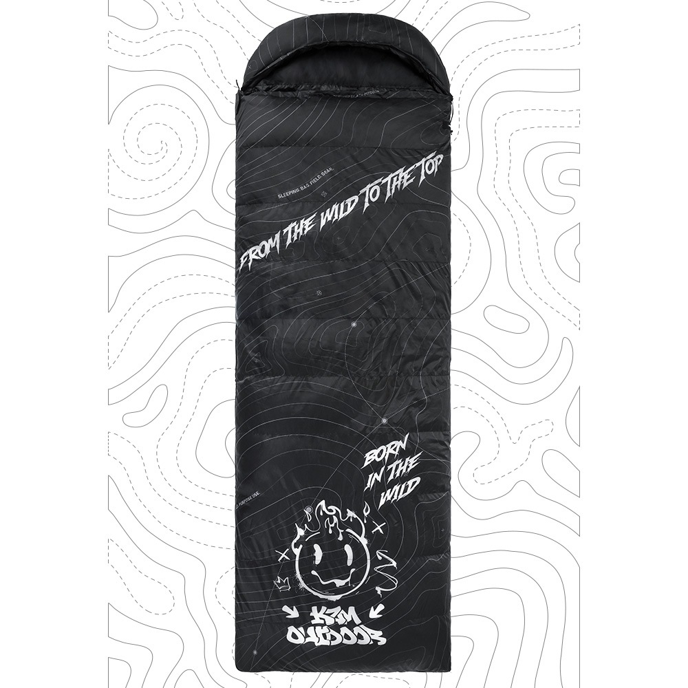 【KZM公式ストア】KZM OUTDOOR カズミ アウトドア フレアエディション ダックダウン寝袋 1000 ブラック 連結可能 寝袋 シュラフ 布団 封筒型 封筒タイプ 幅80×195cm 防水 防風 防寒 キャンプ レジャー 山登り あったかい 保温 収納袋付き 持ち運び 災害 防災 コンパクト