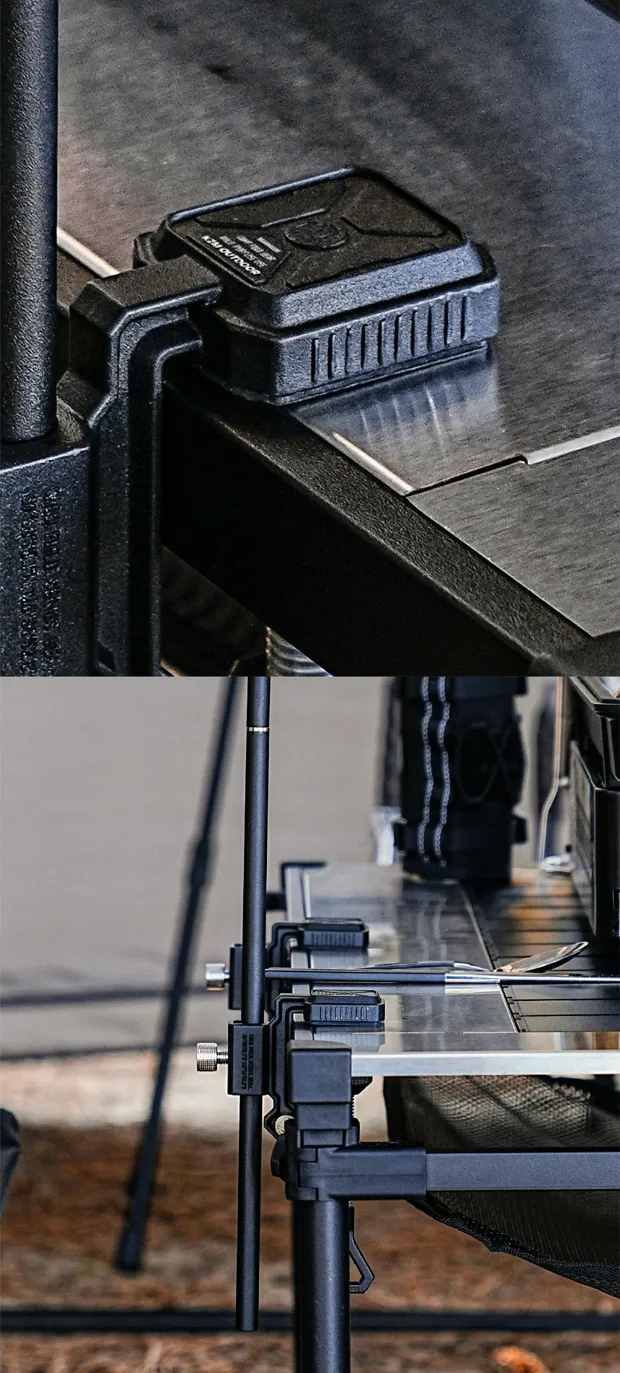 【KZM正規代理店】KZM OUTDOOR カズミアウトドア  固定幅：1～40mm フィールドクラフトクランプ ハンガー 純正 パーツ ランタン スタンド 設置 設営 取り外し 取り付け 黒 ブラック ギア キャンプ テーブル 天板