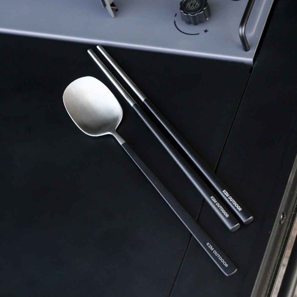 【KZM正規代理店】KZM フィールドプレミアム カトラリーセット カズミ FIELD PREMIUM CUTLERY SET ステンレス食器セット 収納ケース付 2人 4人 ファミリー キャンプ アウトドア用品 BBQ バーベキュー