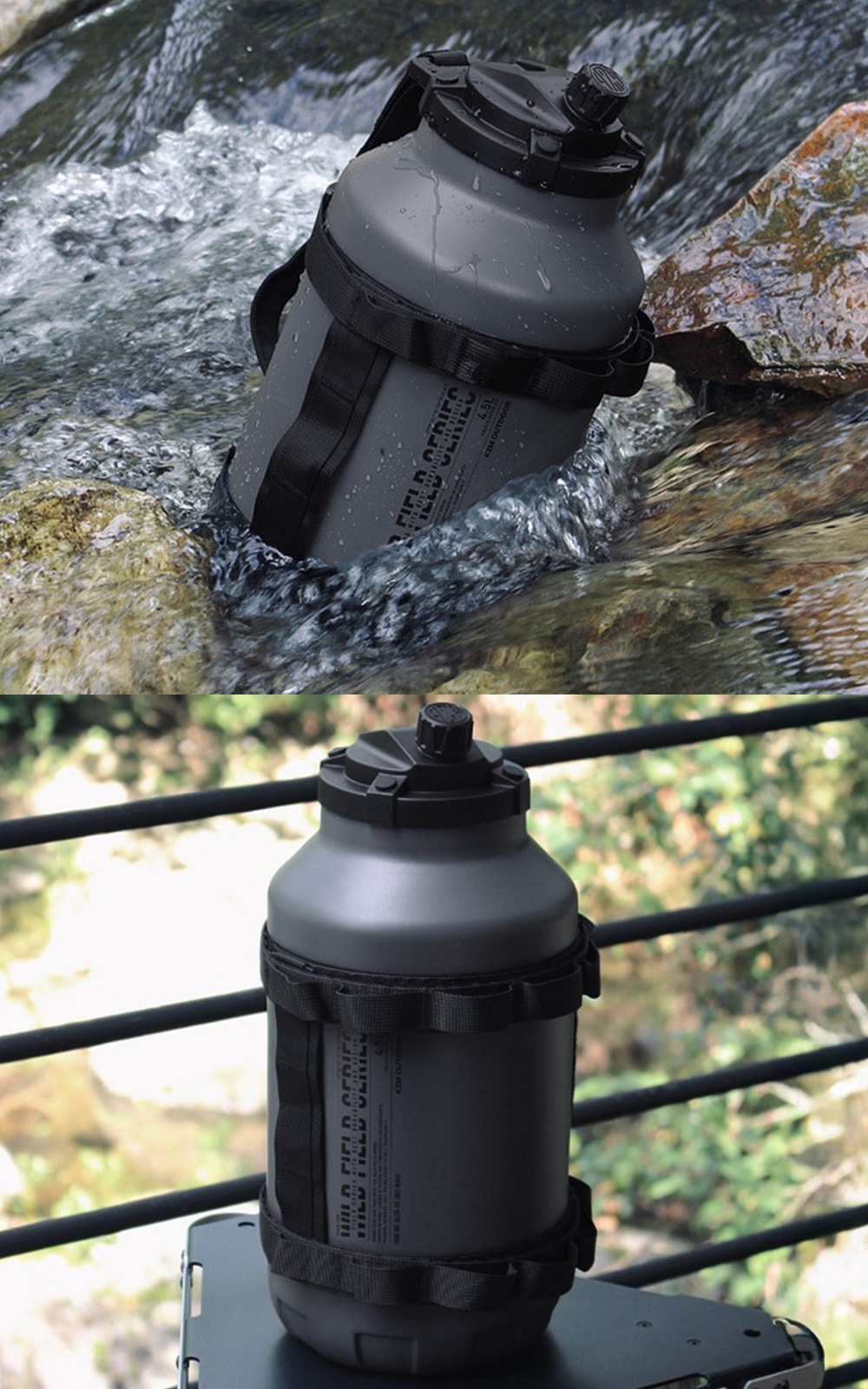 【KZM公式ストア】KZM OUTDOOR 防災用品 防災グッズ 防災 フィールドTX ウォータージャグ4.5 飲み物 保冷 水筒 大容量 4.5L アイスジャグ アイスコンテナ アイスボトル 氷入れ ステンレス 真空断熱 広口 キャンプ ブラック チャコール オリーブカーキ ストラップ付き