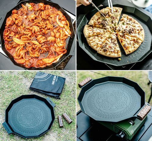 【KZM正規代理店】KZM OUTDOOR カズミアウトドア デザイングリドルプレミアムR   デザイン グリドル R IH キャンプ 洗剤 グリルパン  調理器具 鍋 フライパン 調理 グリル プレート キャンプ用品 ソロキャン 家族キャンプ 大型 大きめ 取っ手 パン 深型