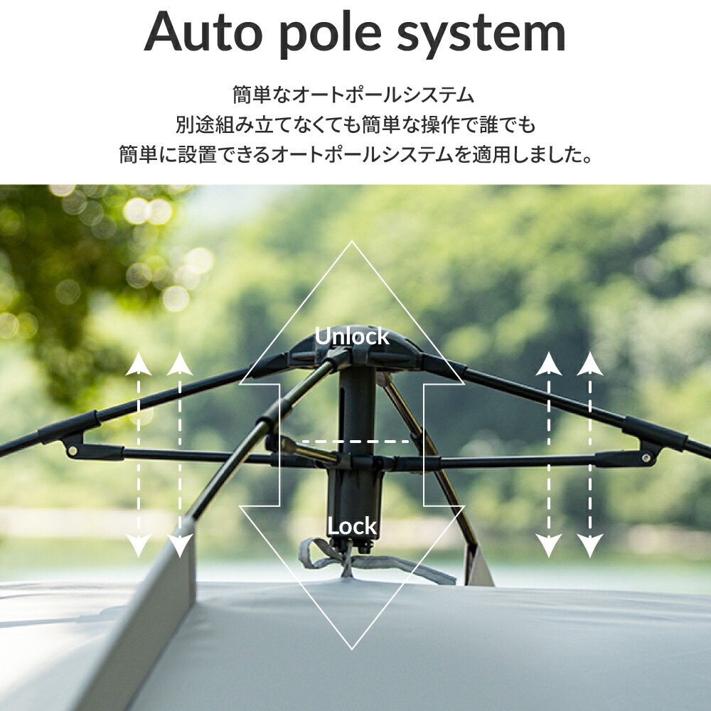 【KZM正規代理店】KZM OUTDOOR カズミアウトドア ワイドパノラマオートサンシェイド アウトドアテント 軽量 テント ソロキャンプ キャンプ用品  グランピング キャンプ製品 アウトドア インテリア 室内家具 室外家具 4面パノラマウィンドウ オートポール