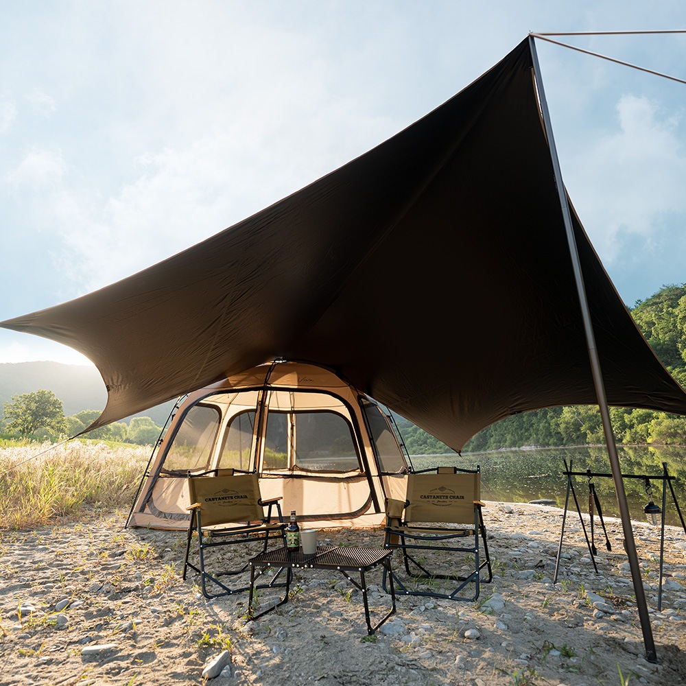 【KZM正規代理店】KZM OUTDOOR カズミアウトドア テント タープ  5m タープテント ヘキサタープ キャンプ用品  おしゃれ 日よけ UVカット収納バック 耐水圧 5000ｍｍ雨よけ 撥水 防水 アウトドア 用品 イベント 夏 フェス レジャー 防災 ヘキサゴンタープ