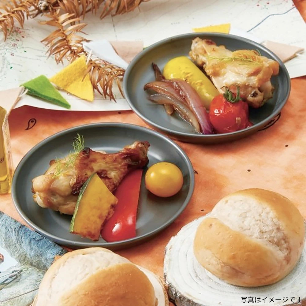 Skater ミニトレー 丸形 皿 2枚セット キャンプ飯 アルミ プレート トレー お皿 トレイ アウトドア 食器 テーブルウェア スタッキング キャンプ用品 アウトドア\食器・カトラリー