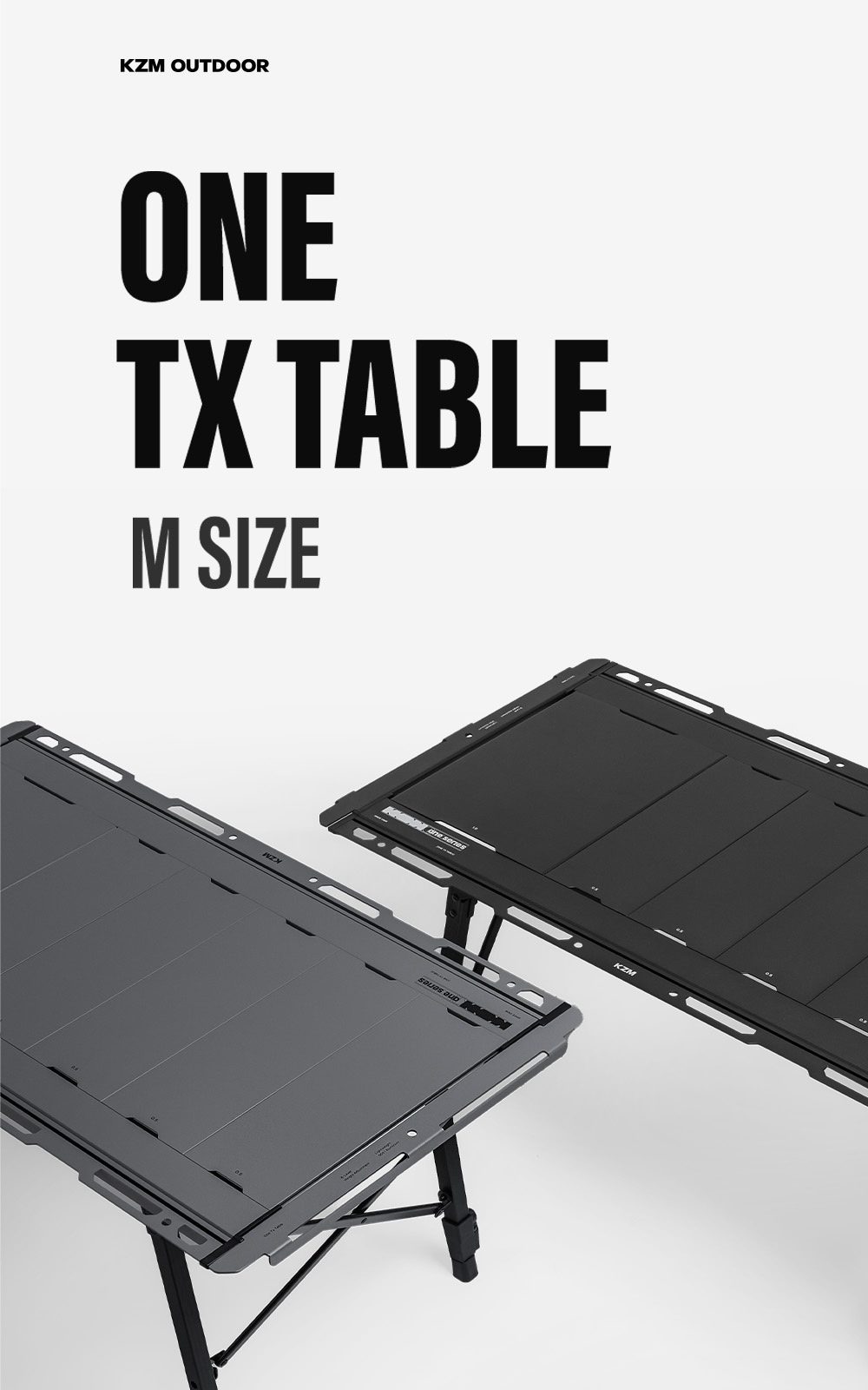 【KZM正規代理店】 KZM OUTDOOR カズミ アウトドア ワン TXテーブル M チャコール グレー IGT 規格 互換 プレート ワンテーブル シリーズ 折りたたみ コンパクト 収納 便利 収納バッグ付き 持ち運び 8段階 高さ調節 横幅97cm