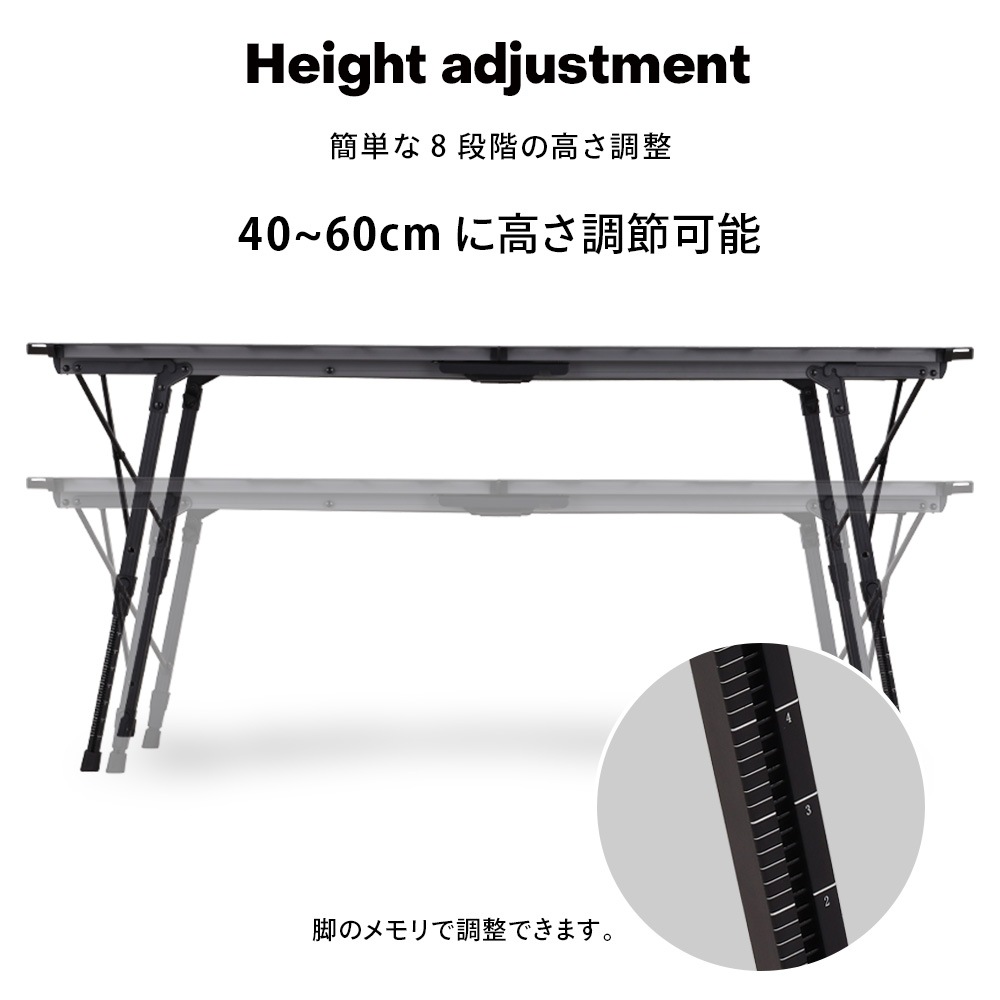 ＜予約販売＞＜4月中旬発送予定＞【KZM正規代理店】 KZM OUTDOOR カズミ アウトドア フィールド TXテーブル L チャコール グレー IGT 互換 折りたたみ コンパクト 収納 収納袋 便利 収納バッグ キャリーバッグ キャンプ 屋外 机 持ち運び 段階 高さ調節 横幅135cm