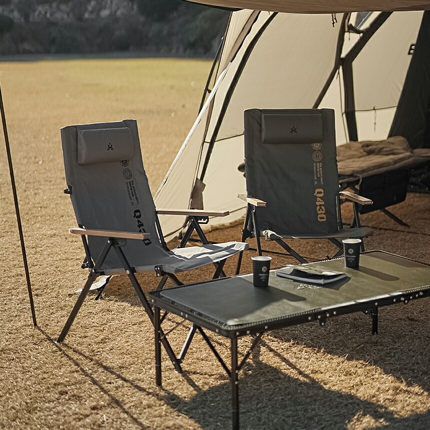 【KZM正規代理店】KZM OUTDOOR カズミアウトドア キャンプ椅子 アウトドア チェア コンパクト グレー カーキ おしゃれ メッシュポケット 軽量 折りたたみ キャンプ用品 イス  クォンタムチェア 4段階調節 耐荷重80kg k22t1c02