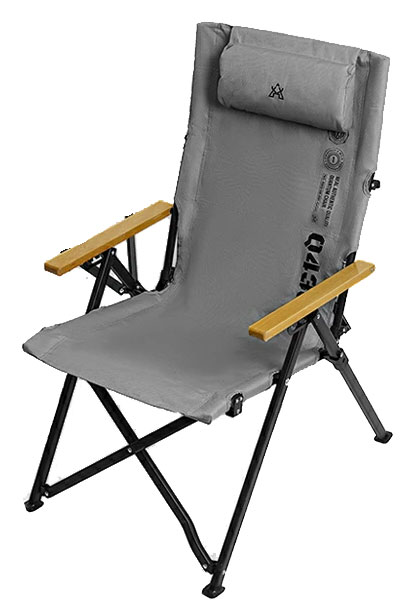 【KZM正規代理店】KZM OUTDOOR カズミアウトドア キャンプ椅子 アウトドア チェア コンパクト グレー カーキ おしゃれ メッシュポケット 軽量 折りたたみ キャンプ用品 イス  クォンタムチェア 4段階調節 耐荷重80kg k22t1c02