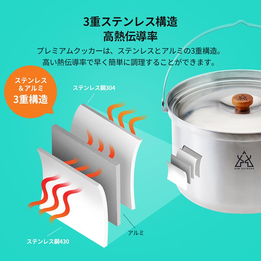 購入予約済み　mi-ko専用出品 KZM正規代理店】KZM OUTDOOR カズミアウトドア クッカーセット