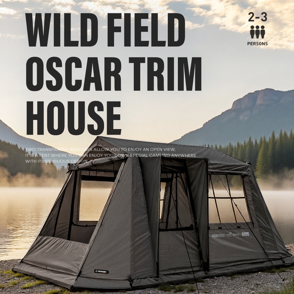【KZM正規代理店】KZM OUTDOOR カズミアウトドア ワイルドフィールド オスカートリムハウス 2-3人用 チャコール グレー 通気性 抜群 簡単 設営 コンパクト 収納 軽量 キャンプ アウトドア ピクニック 釣り フェス 設置 軽い 2人用  3人用 持ち運び 花見 オートキャンプ アウトドア\テント・タープ・レジャーシート\1～2人用テント
