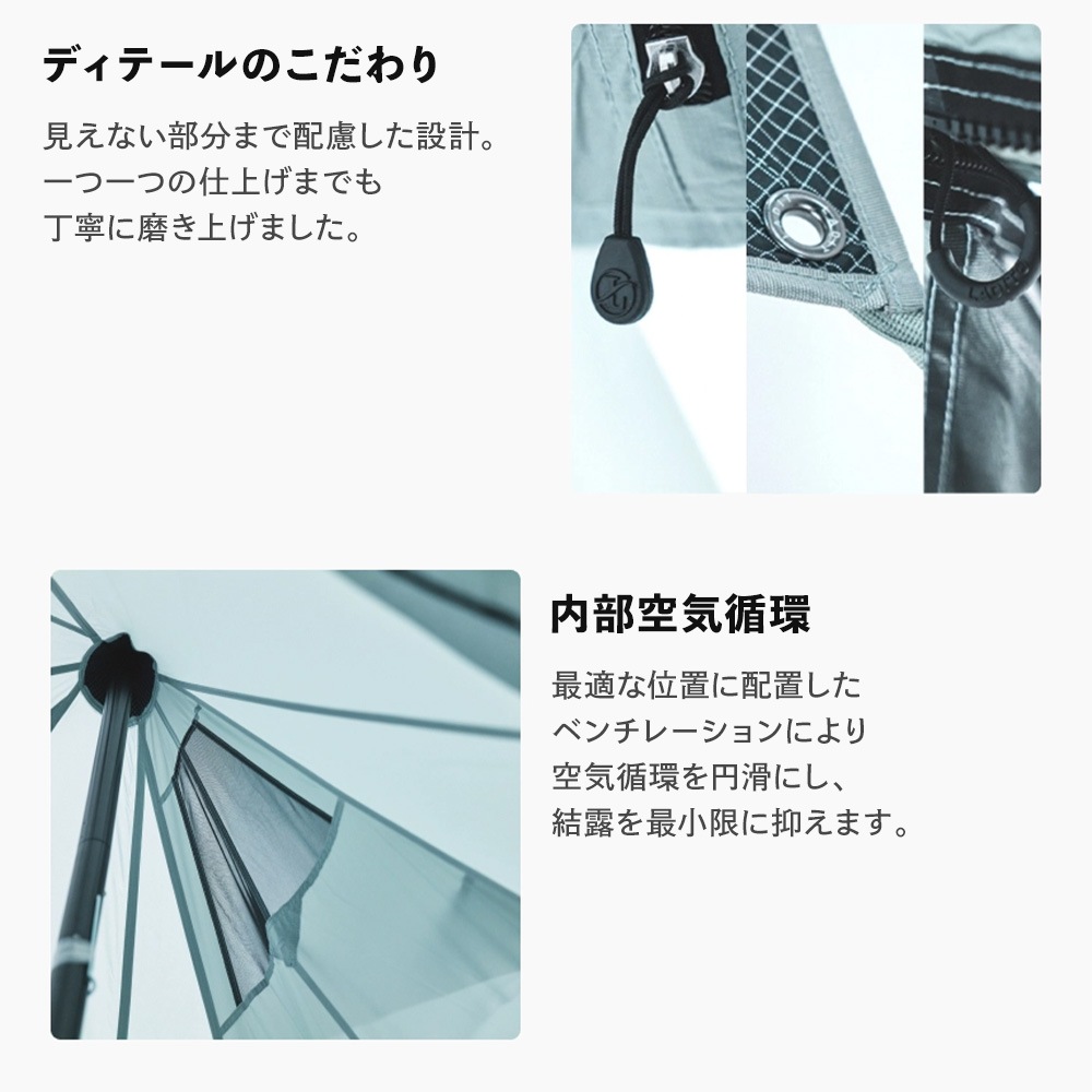 【予約】Ladit LEXICON テント 4人用 ブルー 通気性 簡単 設営 コンパクト 収納バッグ付き キャンプ アウトドア 持ち運び 広い 家族 オートキャンプ 冬キャンプ ストーブ ジャック ポールテント 大型 防水 耐水 5m ラディット レキシコン