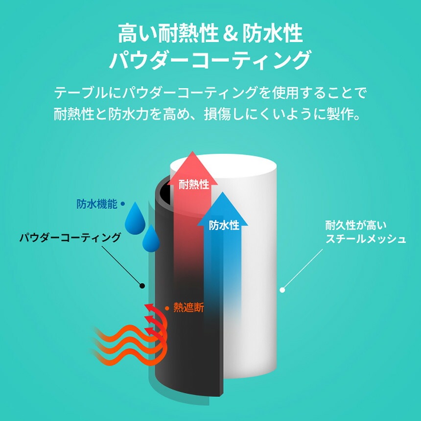 【KZM正規代理店】KZM OUTDOOR カズミアウトドア アウトドア テーブル アイアンメッシュピクニックテーブル 耐熱 軽量 アイアンメッシュ 横幅 60cm 小型 軽量  BBQ バーベキュー ピクニック レジャー お花見 海水浴 運動会 キャンプ レジャー 防災