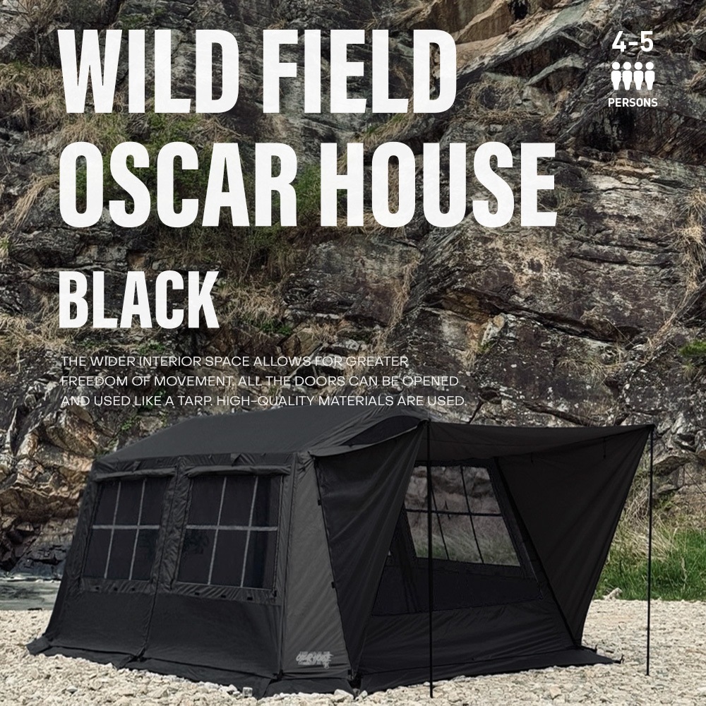 【KZM公式ストア】KZM OUTDOOR カズミ アウトドア ワイルドフィールド オスカーハウス チャコール ブラック 通気性 簡単 設営 コンパクト 収納 釣り フェス 設置 軽い 4人用  5人用 持ち運び おしゃれ かっこいい キャンプグッズ キャンプ用品 大きい キャビン型 グレー
