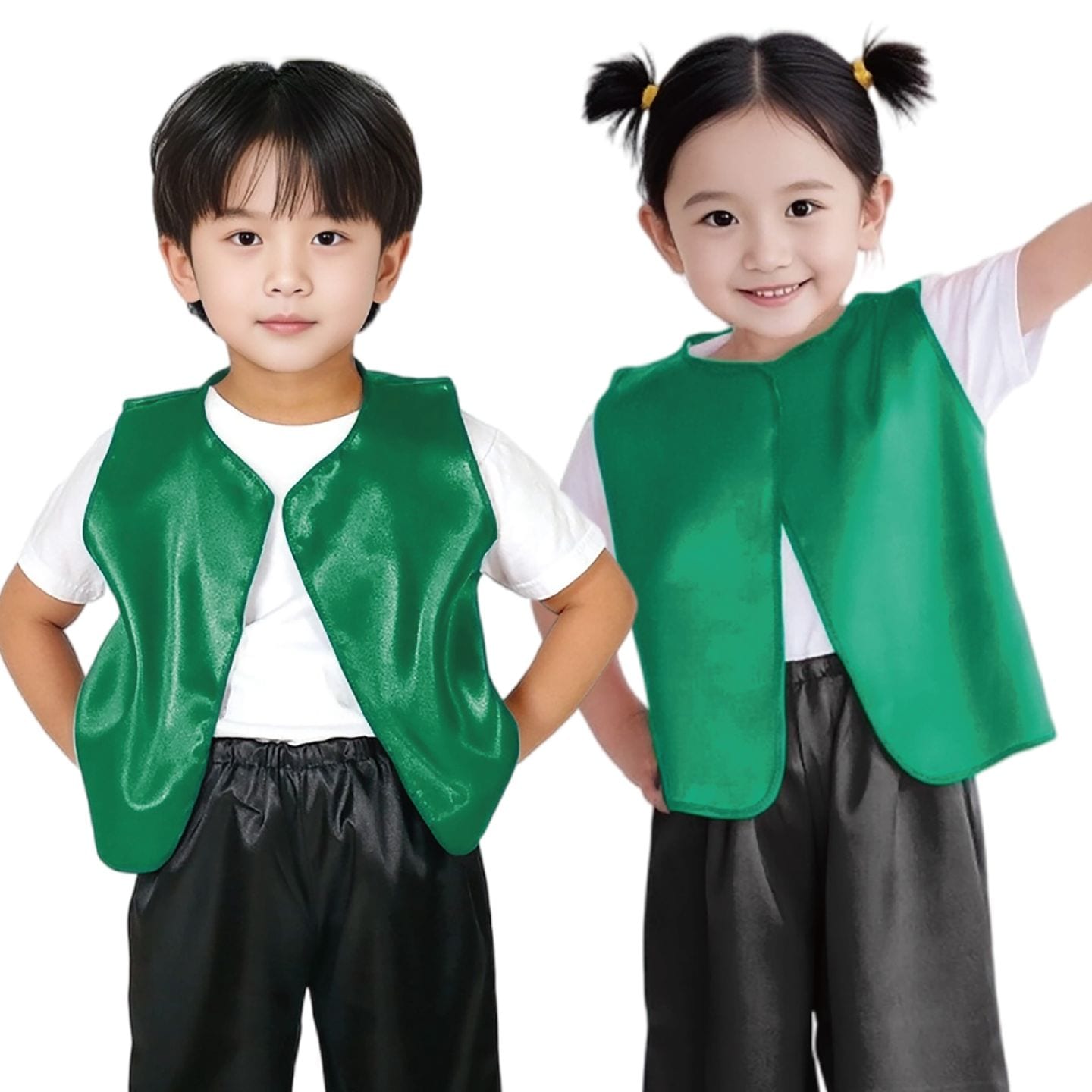 ソフトサテンベスト Jサイズ 緑 | 運動会/イベント用品,子供用イベント