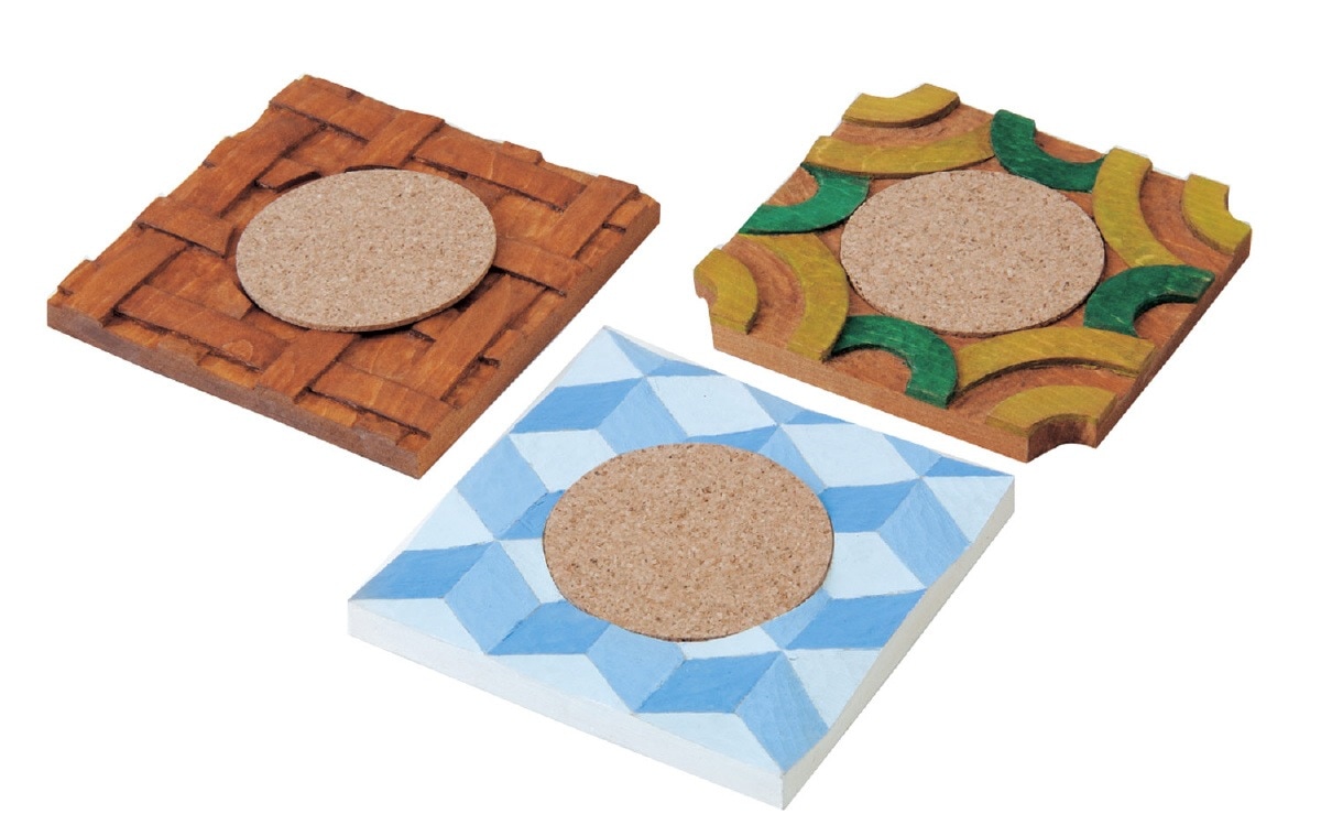 木彫コースター 3枚組 | 教育用品/おもちゃ,教育教材用品,美術/工芸