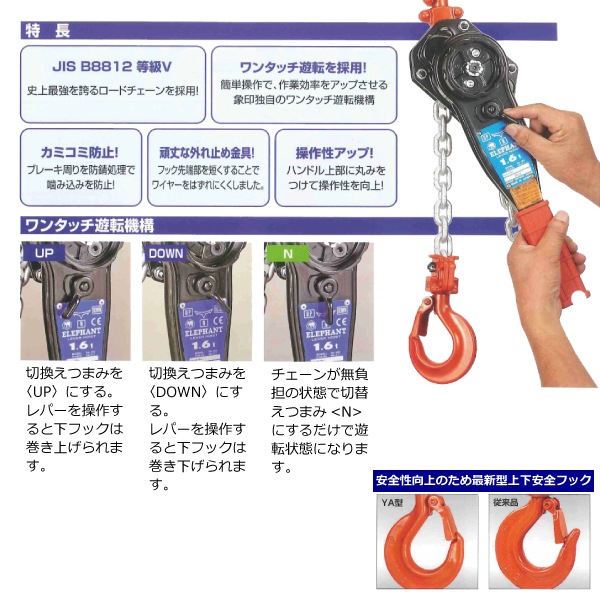 象印ホイスト　一式ジャンク品 象印（ZOJIRUSHI） ホイストマン 小型軽量チェーンブロック 定格荷重