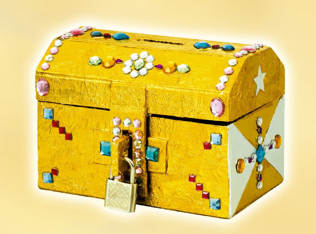 ゴールド　メタル　貯金箱　セット トレジャー貯金箱キット | 教育用品/おもちゃ,教育教材用品