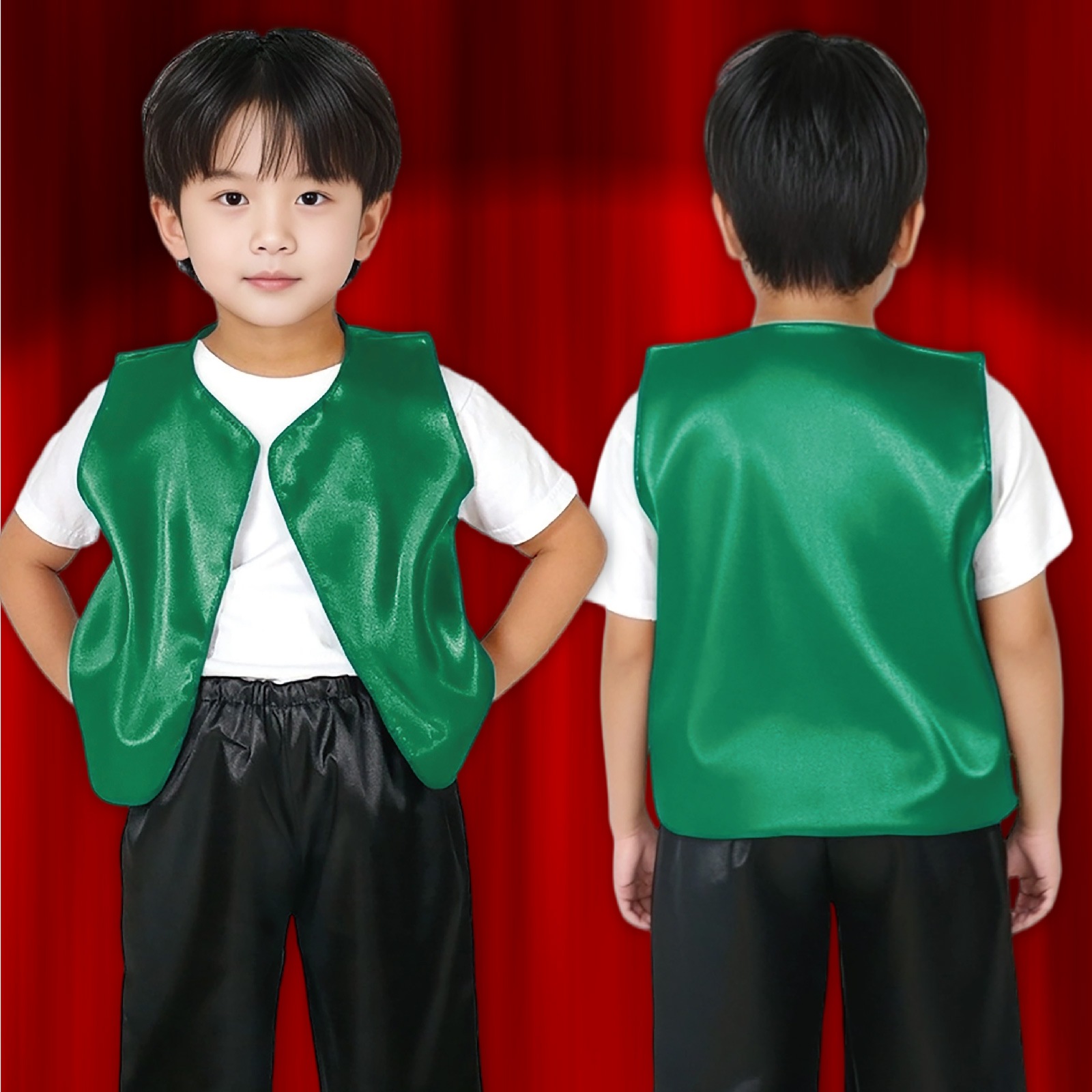 ソフトサテンベスト Jサイズ 緑 | 運動会/イベント用品,子供用イベント