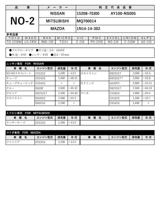 ������ե��륿�� NO-2