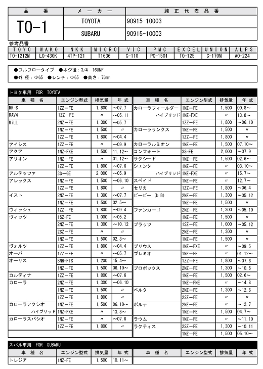 ���å���10�� ������ե��륿�� TO-1