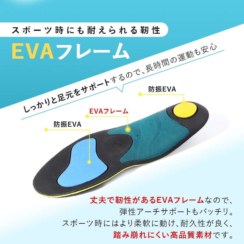 インソール 衝撃吸収 中敷き アーチサポート 土踏まず 通気 スポーツ インソール 衝撃吸収 中敷き 偏平足 疲れない スポーツ 足底 筋