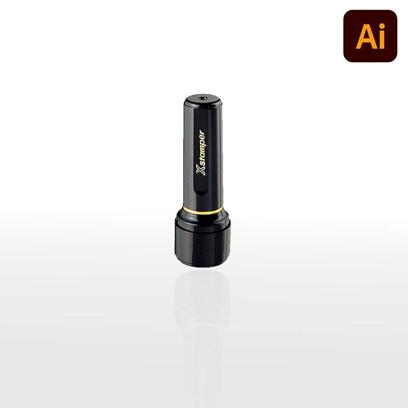 【シヤチハタ】ブラック16 （印面サイズ：16mm丸）丸型 別注品（Bタイプ）データ入稿 [オーダーメイドスタンプ/浸透印/ハンコ/判子/ビジネススタンプ]