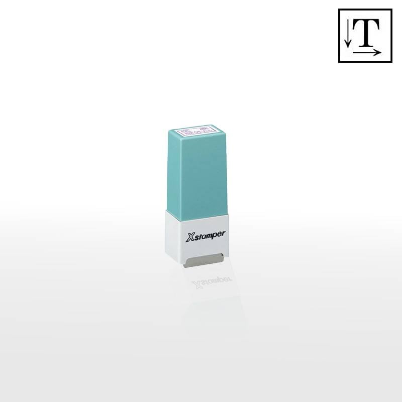 【シヤチハタ】 角型印 シール用１型 ( 印面サイズ ： 8×16mm ) 　テキスト入稿タイプ（Aタイプ）[オーダーメイドスタンプ/Xスタンパー/Xstamper/シャチハタ]