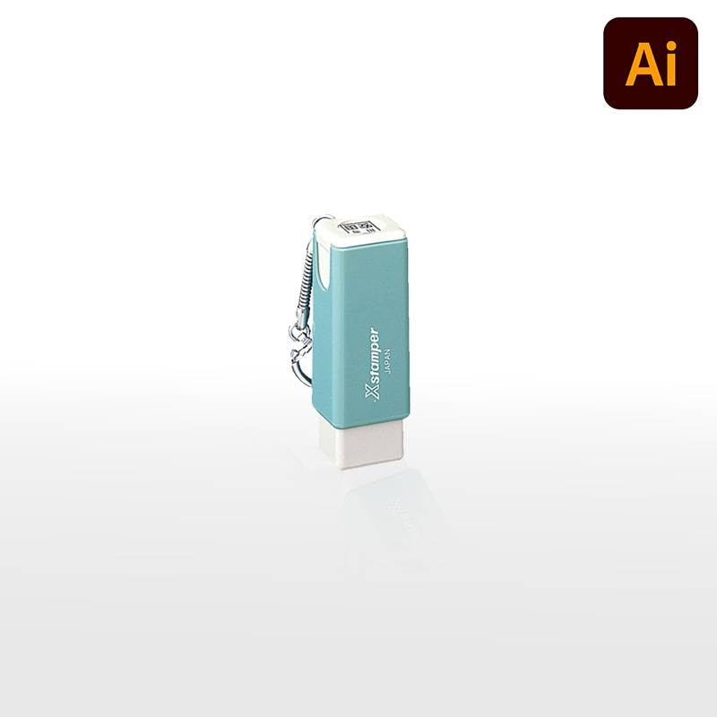 【シヤチハタ】角型印 キャップレス角型 (  印面サイズ ： 9×9mm ) データご入稿タイプ（Bタイプ）[オーダーメイドスタンプ/ビジネス印/Xstamper]