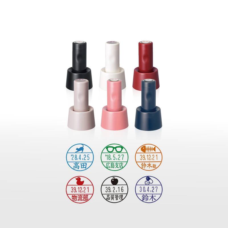 【シヤチハタ】データーネームEX15号 スタンド式 シルエットアイコン印 (印面直径15.5mm)  日付印 データネーム