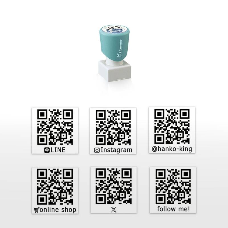 【シヤチハタ】 QRコードスタンプ (印面サイズ:20×20mm)浸透印 SNS ショップカード 名刺