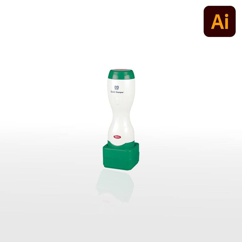 【サンビー】クイックスタンパー 角型 20mm角 長柄タイプ データ入稿タイプ（Bタイプ）社印 角印 会社印 QA-20LB