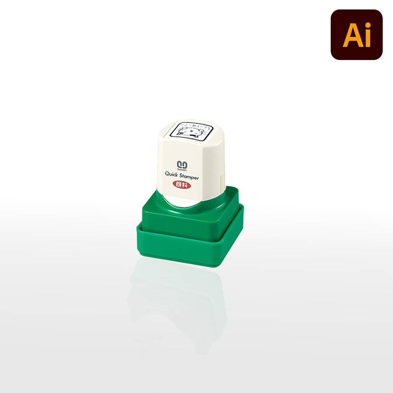 【サンビー】クイックスタンパー 角型 25mm角 短柄タイプ データ入稿タイプ（Bタイプ）社印 角印 会社印 QA-25B