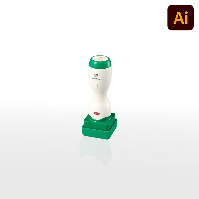 【サンビー】クイックスタンパー 角型 25mm角 長柄タイプ データ入稿タイプ（Bタイプ）社印 角印 会社印 QA-25LB