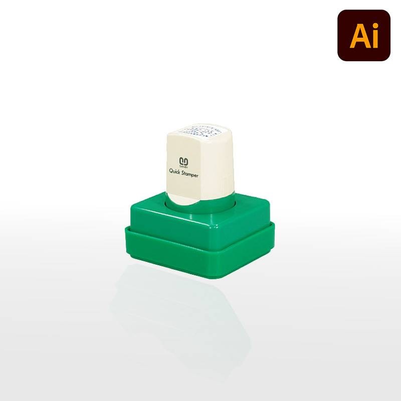 【サンビー】クイックスタンパー 角型 35×40mm角 短柄タイプ データ入稿タイプ（Bタイプ）社印 角印 会社印 QA-3540B