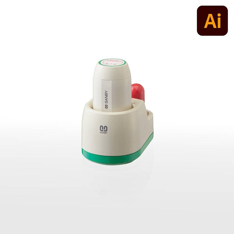 【サンビー】プチコールsmart24 丸型 スタンド式（印面サイズ：24mm丸）データ入稿 元号・略西暦タイプ[日付入り/受領印/領収印/確認印/検査印]