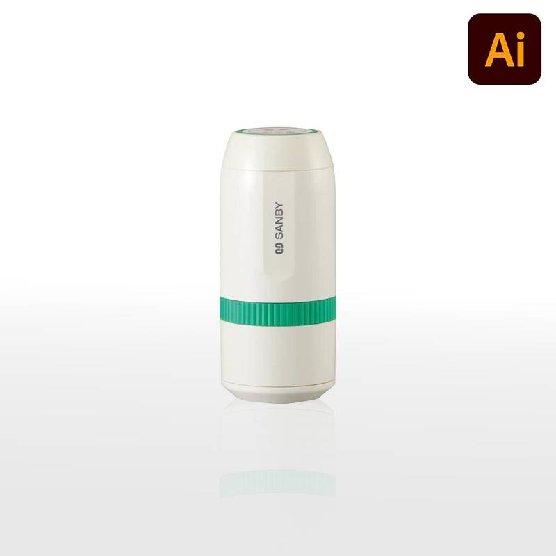 【サンビー】プチコールsmart30 丸型 キャップ式（印面サイズ：30mm丸）データ入稿 元号・略西暦タイプ[日付入り/受領印/領収印/確認印/検査印]