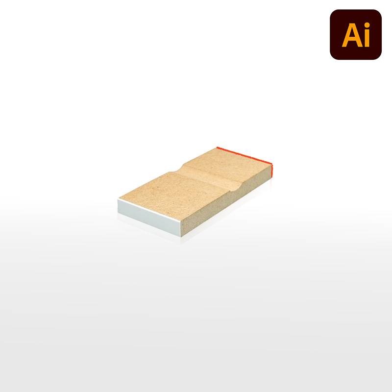 オーダーメイド印 木台ゴム印 赤ゴム 黒ゴム（印面サイズ：5×29mm）データ入稿タイプ イラストレーター