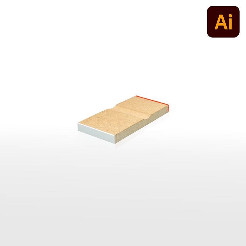 オーダーメイド印 木台ゴム印 赤ゴム 黒ゴム（印面サイズ：4×21mm）データ入稿タイプ イラストレーター