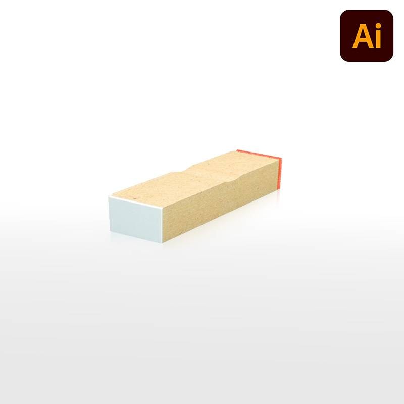 オーダーメイド印 木台ゴム印 赤ゴム 黒ゴム(印面サイズ:10×25mm)データ入稿タイプ イラストレーター