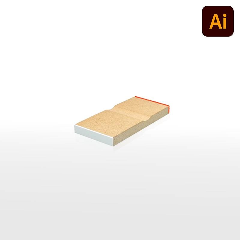 オーダーメイド印 木台ゴム印 赤ゴム 黒ゴム（印面サイズ：4.5×30mm）データ入稿タイプ イラストレーター