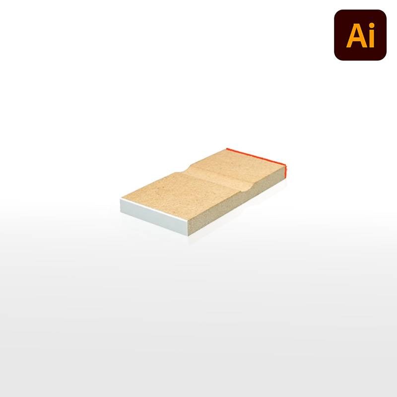 オーダーメイド印 木台ゴム印 赤ゴム 黒ゴム（印面サイズ：4.5×35mm）データ入稿タイプ イラストレーター