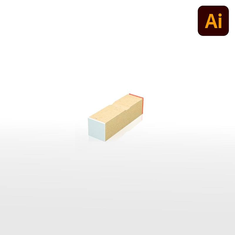 オーダーメイド印 木台ゴム印 赤ゴム 黒ゴム（印面サイズ：12×12mm）データ入稿タイプ イラストレーター