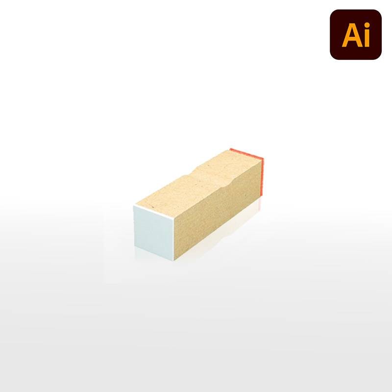 オーダーメイド印 木台ゴム印 赤ゴム 黒ゴム（印面サイズ：20×20mm）データ入稿タイプ イラストレーター