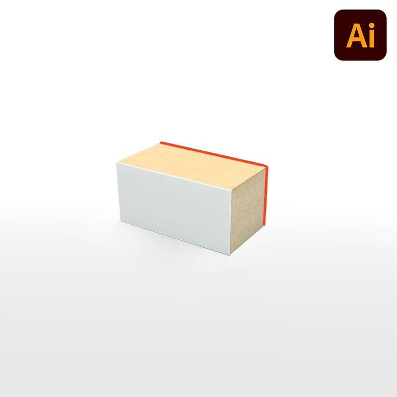 オーダーメイド印 木台ゴム印 赤ゴム 黒ゴム（印面サイズ：26×51mm）データ入稿タイプ イラストレーター