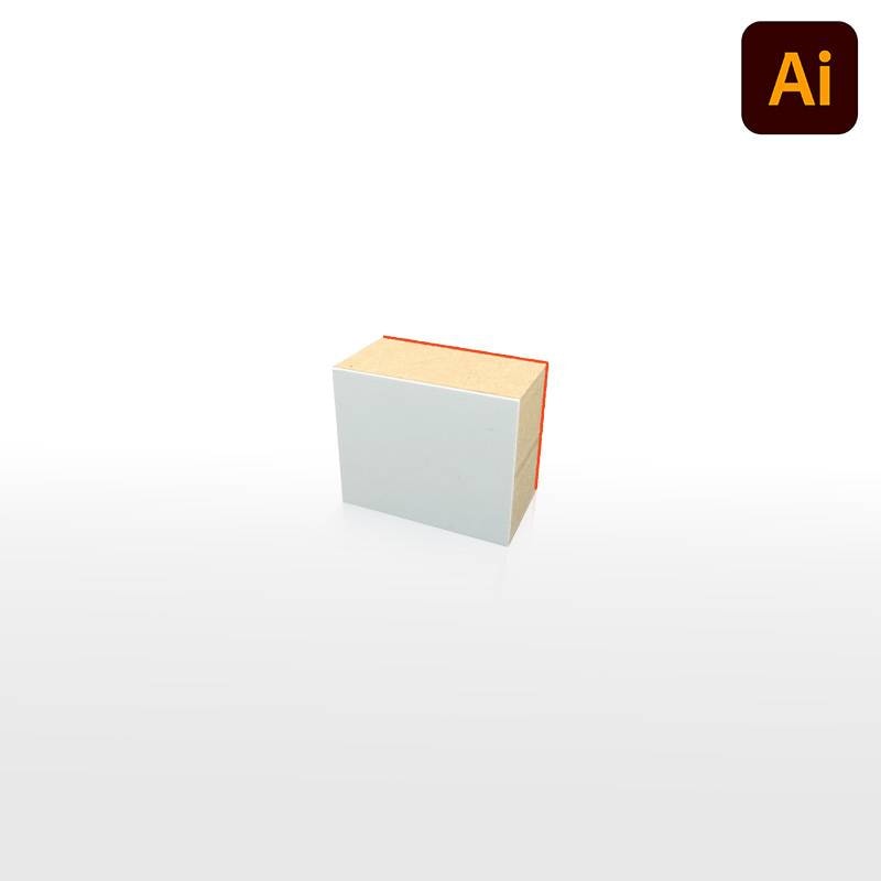 オーダーメイド印 木台ゴム印 赤ゴム 黒ゴム（印面サイズ：35×40mm）データ入稿タイプ イラストレーター