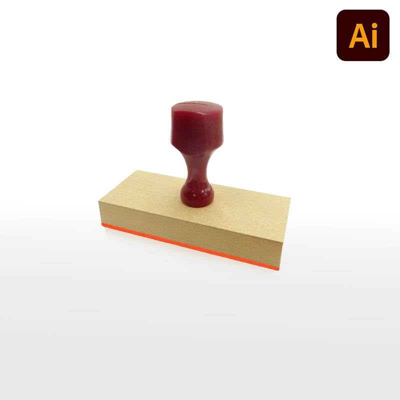 オーダーメイド印 木台ゴム印 赤ゴム 黒ゴム（印面サイズ：40×100mm）データ入稿タイプ イラストレーター