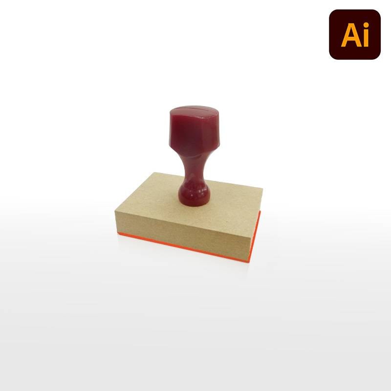 オーダーメイド印 木台ゴム印 赤ゴム 黒ゴム（印面サイズ：50×75mm）データ入稿タイプ イラストレーター