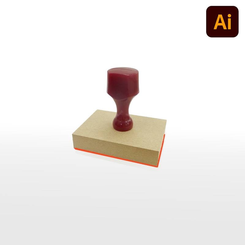 オーダーメイド印 木台ゴム印 赤ゴム 黒ゴム（印面サイズ：51×77mm）データ入稿タイプ イラストレーター